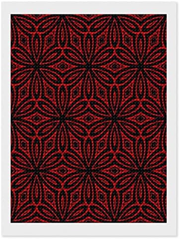 Црвена геометриска бандана печати дијамантски комплети за сликање 5D DIY целосна вежба Rhinestone Arts Wallид декор за возрасни 12 x16