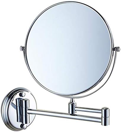 Заахх шминка суета огледало, 3x зголемување на огледалото за убавина од двострана wallид монтирана бања огледало 360 ° вртење на козметичко