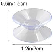 Куки за вшмукување на вшмукување со двојно еднострано вшмукување чаши, 30мм ПВЦ транспарентна пластична стаклена маса, горните растојанија