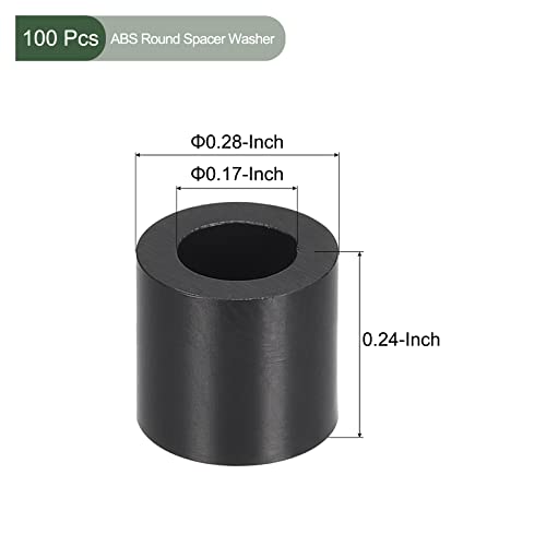 Yokive 100 парчиња црно тркалезно растојание, нечистени мијалници со висок ефект на изолација, одржувајте ја висината конзистентна,