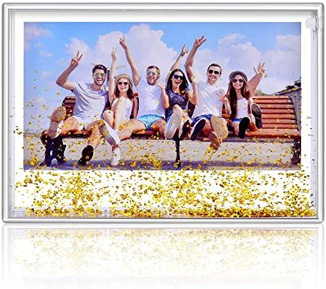 Кингхо сјајната слика Рамка Симпатична течна акрилна фото рамки за семејни пријатели парови подароци, монтирање за слика од 4х6 инчи