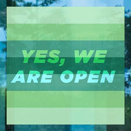 CGSignLab | Да, Ние Сме Отворени-Модерен Градиент Прицврстување На Прозорецот | 8x8