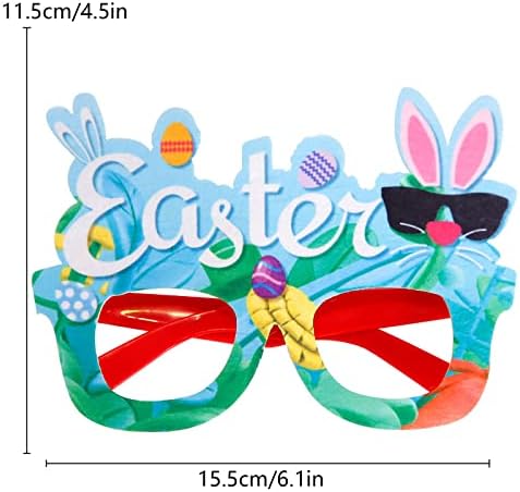 Сикие Велигденски забави украси за зајаче за празници за одмор, облечете се со фотографии од пилешки јајца очила