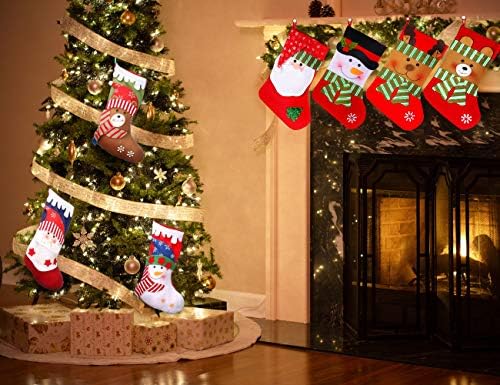 Драга куќа 15 Божиќни чорапи, 4 пакувања со големи димензии на Божиќни порибувања со Божиќни санта снежен човек ирваси мечка за украсување на