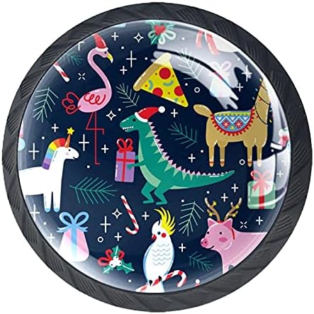 Тјухау Тркалезна Фиока Влече Рачка За Божиќни Цртани Животни Печатење Со Завртки За Домашна Комода Кабинети Врата Кујна Канцеларија