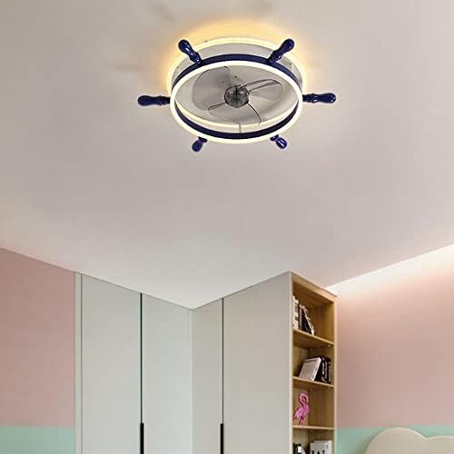 Внатрешен затемнет LED тавански вентилатор со светла светла за плакнење на вентилаторот за монтирање таванот 3 брзина на нем спална