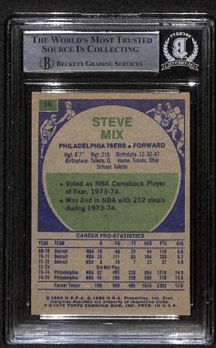 56 Стив Микс - 1975 Топс Кошаркарски Картички Оценети БГС АВТО-Непотпишани Кошаркарски Картички