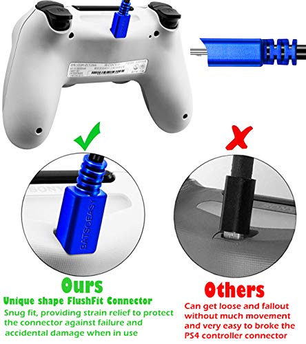 PS4 Контролер Полнач За Полнење Кабел, 2 Пакет 10ft Екстра Долго Игра И Кабел За Синхронизација На Полнење Кабел Со Кориснички Микро