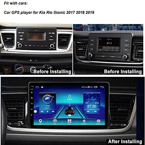 Autosion Android 12 Автомобил Sat Nav Радио Headunit Навигација Стерео За Киа Рио Стониќ 2017 2018 2019 Контрола На Воланот Bluetooth CarPlay
