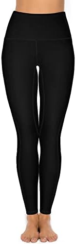 Пиоканги со висока половината јога панталони за жени со џебови, контрола на стомакот што работи спортски тренингот за вежбање јога хеланки