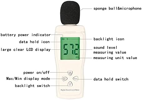 KFJBX Мерач на ниво на дигитален звук 30-130dB децибела мерач за мониторинг на бучава тестер за паметни сензори бучава dB детектор за детектор