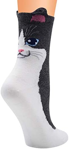 Womenените есен и зимски мачки модели чорапи памучни чорапи женски чорапи со големина мала