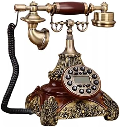 Zjhyxyh Антички фиксна телефонска мода гроздобер фиксни телефонски сино задно осветлување+лична карта на повикувач+повикувач