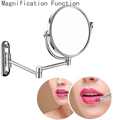 Огледало за шминка монтирано со wallид RFXCom со зголемување, 8-инчен двострана суета зголемувачка суета огледало, двострано проширување, вртење