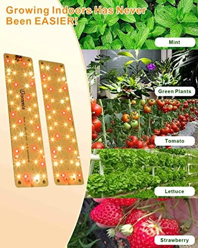 Dommia Grow Lights, целосен спектар 12W растат светлина за растенија во затворен простор, 84 LED диоди на растително растение растат светло со
