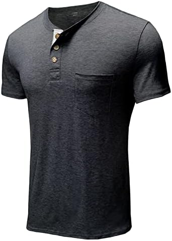 Менс обичен голф без јака за голф суво вклопување на лесни маички со лесен памук џеб краток ракав