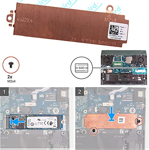 Deal4go слот 2/слот 1 M.2 2280 SSD Heatsink Cover Thermal Pad 29Gt8 26X1Y 026X1Y за Dell G15 5510 5511 5515 Alienware M15 R5 M15 R6