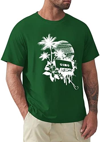 Кошули со маички Aipengry за мажи смешна хавајска печатена графичка мада мода обичен тркалезен врат кратки ракави мускули маица маица
