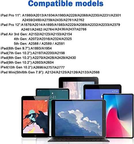 Стилус молив за iPad Air 5 -та генерација, активно пенкало за iPad Air 5/4/3 -ри генерал, iPad 10 -ти/9 -ти/8 -ми/7/6 -ти генерал, iPad Mini 6th Gen, iPad Pro 11inch/12,9 инчи