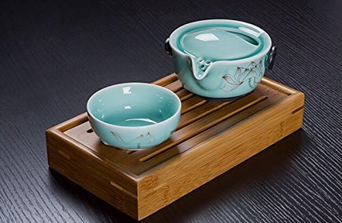 Табела за чај од кинески бамбус Гонгфу, послужавник за чај од бамбус 21.512.53.8cm