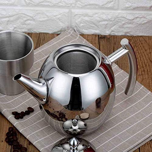 PDGJG чај котел - Вклучен чајник од не'рѓосувачки челик со капсула дно и огледало, финиш за чај - шпорет на врвот на чајниот чај инфузер чајници за чајници вклучен