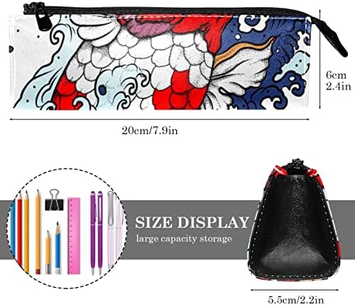 Laiyuhua Преносна стилска торба со моливи пуп кожено пенкало Компактен патент торбички, козметичка торба канцеларија додаток Организатор