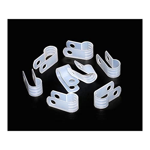 100 парчиња 6,4 мм бела жица клип за изолација картичка R тип жица клип фиксирано пластично клип жици фиксирано копче.