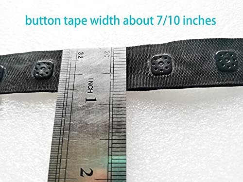 Снимска лента за шиење со пластични копчиња за печат -3/10 инчен дијаметар, шиење полиестерска лента со бела тркалезна форма за замена на лента