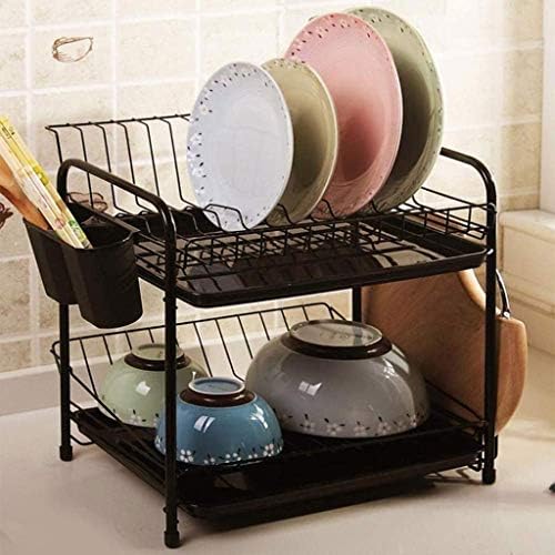 Барач за садови за садови Jahh - исцедете ја решетката за чинија за складирање метална лента за капење црна црна боја