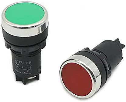 HKTS 22mm Моментно само-потпирач за електрично копче за притискање на копчето Зелена црвена 1NO 1NC 3 пинови завртки Терминали LA39J-11B