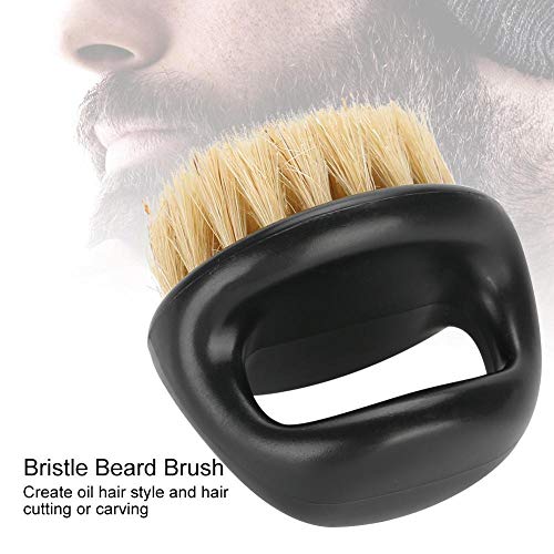 Четка за брада за мажи - влакната за свињи Мала и тркалезна четка за коса за мажи за чешлање на брада, алатка за нега на брада и