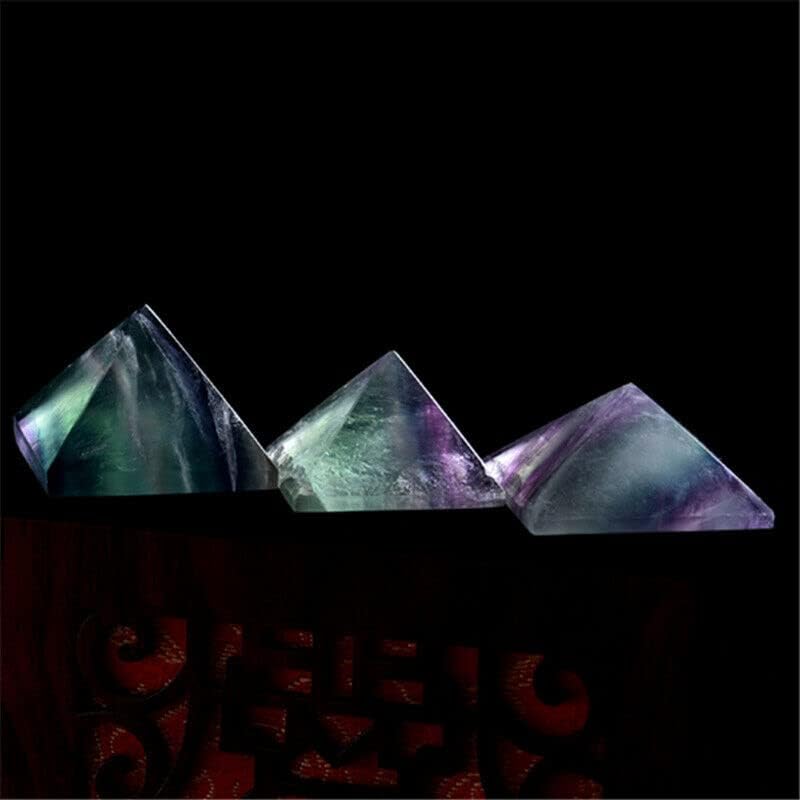 Природен флуорит пирамиди кристал багуа лекување на велнес подарок за домашна канцеларија Реики Васту психичка позитивна енергија мир на умот
