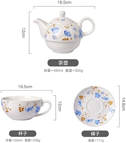 Fguikz Мајка и дете тенџере со тенџере со вода тенџере креативно керамички чај сет цветен чај сад англиски чаша