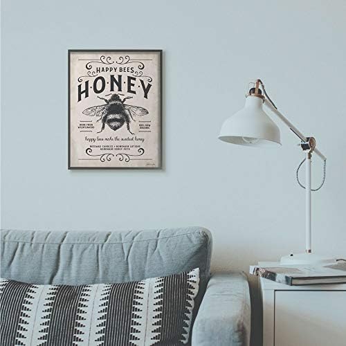 СТУПЕЛ ИНДУСТРИИ Мед пчела Рустикална фарма Текстуриран дизајн Дизајн на платно wallидна уметност, 16 x 20, мулти-боја