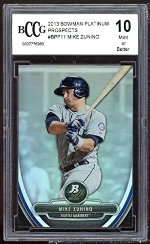 Mike Zunino Rookie Card 2013 Bowman Platinum Proppects BPP11 BGS BCCG 10