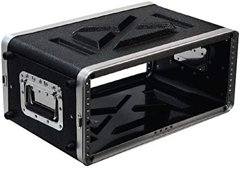 Сеизмички аудио - SALWR4M - лесен 4 простор со средна големина ABS Rack Case - 4U PA DJ DJ средна длабочина засилувач за ефекти на решетката
