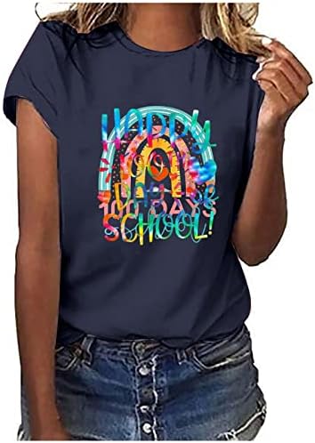 Тренинг Кошули За Жени Смешно Писмо Печатење Тинејџерски Девојки Излегување Блузи Со Кратки Ракави Фустан Блуза Маица Маица Туника Блузи