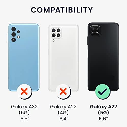 Cwmobile Crossbody Case компатибилен со Samsung Galaxy A22 5G - случај со слотови за картички Синтетичка кожа - црна