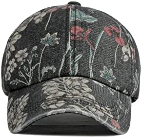 Yosuwer Unisex Floral Print Baseball Cap Прилагодливо измиен тексас Спорт Камион Тат