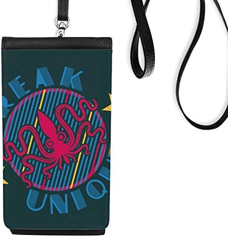 Шарен октопод морски животен образец телефонски паричник чанта што виси мобилна торбичка црн џеб