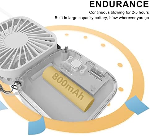 Мини Рачен Вентилатор Преклопен Вентилатор за Биро со Електрична Банка, 10000mah Батерија На Полнење, 96 Часа Траење,3 Брзини