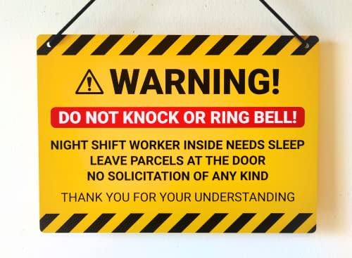 Ноќен Работник Спиење Не Вознемирувајте Знак За Закачалка На Вратата-Голем Знак За Предупредување 11 х 8 За Да Го Заштитите Вашиот Сон - Ако Ова