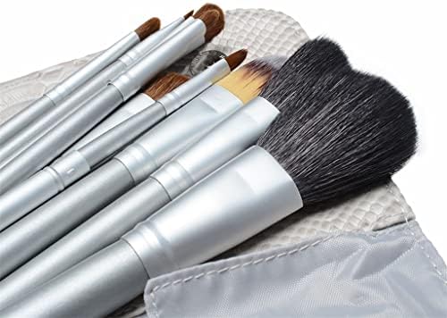 Четки за шминка Renslat 12pcs Поставете контура во прав руменило козметички алатки за убавина коза коса со торба
