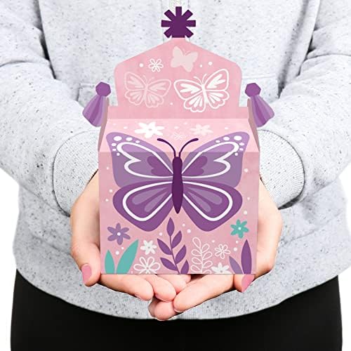 Голема точка на среќа убава пеперутка - третирајте ги забавите на кутијата - цветни туш за бебиња или роденден Гуди Гејбл кутии