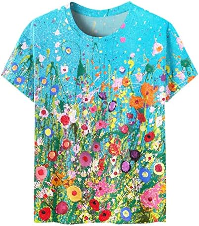 Дами Пеперутка печати лабава фити маички со чамец врат врвови маици кратки ракави бранч есен летен маички облека трендовски