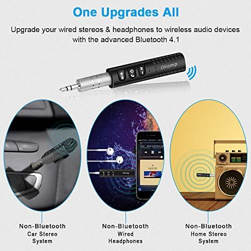 Адаптер за безжичен Bluetooth Audapter Oliomp-Bluetooth-5.0 AUX, мини безжичен Bluetooth со клип дизајн 3,5 mm приемник за аудио