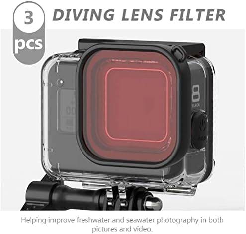 Филтер за нуркање камера со камера Sosoport 3PCS компатибилен за GoPro Hero 8