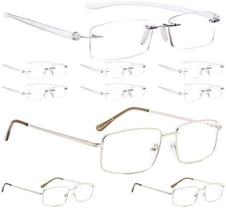 ЛУР 7 Пакувања Очила За Читање Без Обрач + 3 Пакувања Метални Очила За Читање
