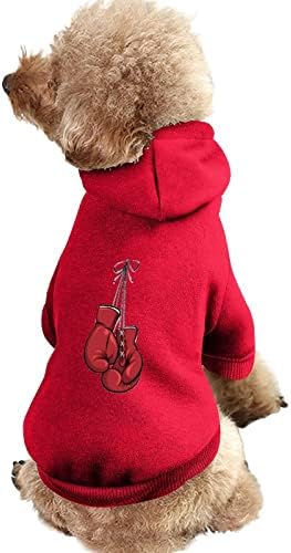 Црвени боксерски ракавици облека за кучиња зимски дуксери за миленичиња меки и топли дуксери за кучиња за мали средни кучиња