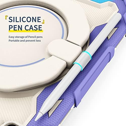 Tablet PC Case Kids Case for iPad 10.2 Inch 2021/2020/2019,360° Rotatable Handle Stand Case Three-in-one Shatter-Resistant Shell, Drop-Proof,Shoulder Strap Tablet PC Bag